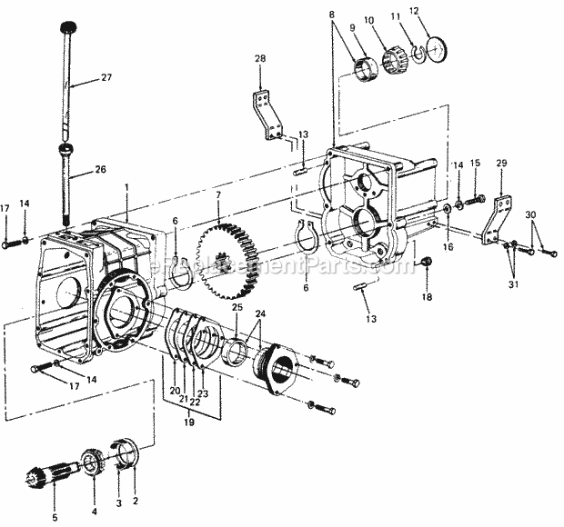 Transmission-Rear & Adapter Housings Diagram and Parts List for 1882 800000-821059, 140-721-100, 141-721-100 Cub Cadet Lawn Tractor